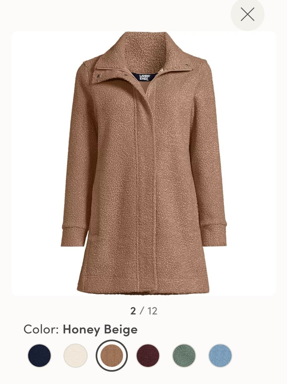 Lands' End Honey Beige Fleece Jacket